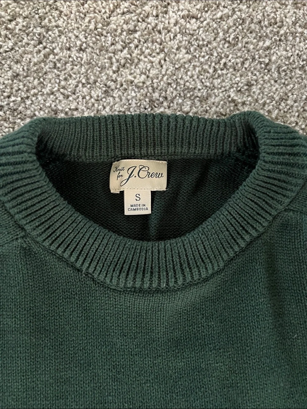 J. Crew Men's Forest Green Crewneck Sweater